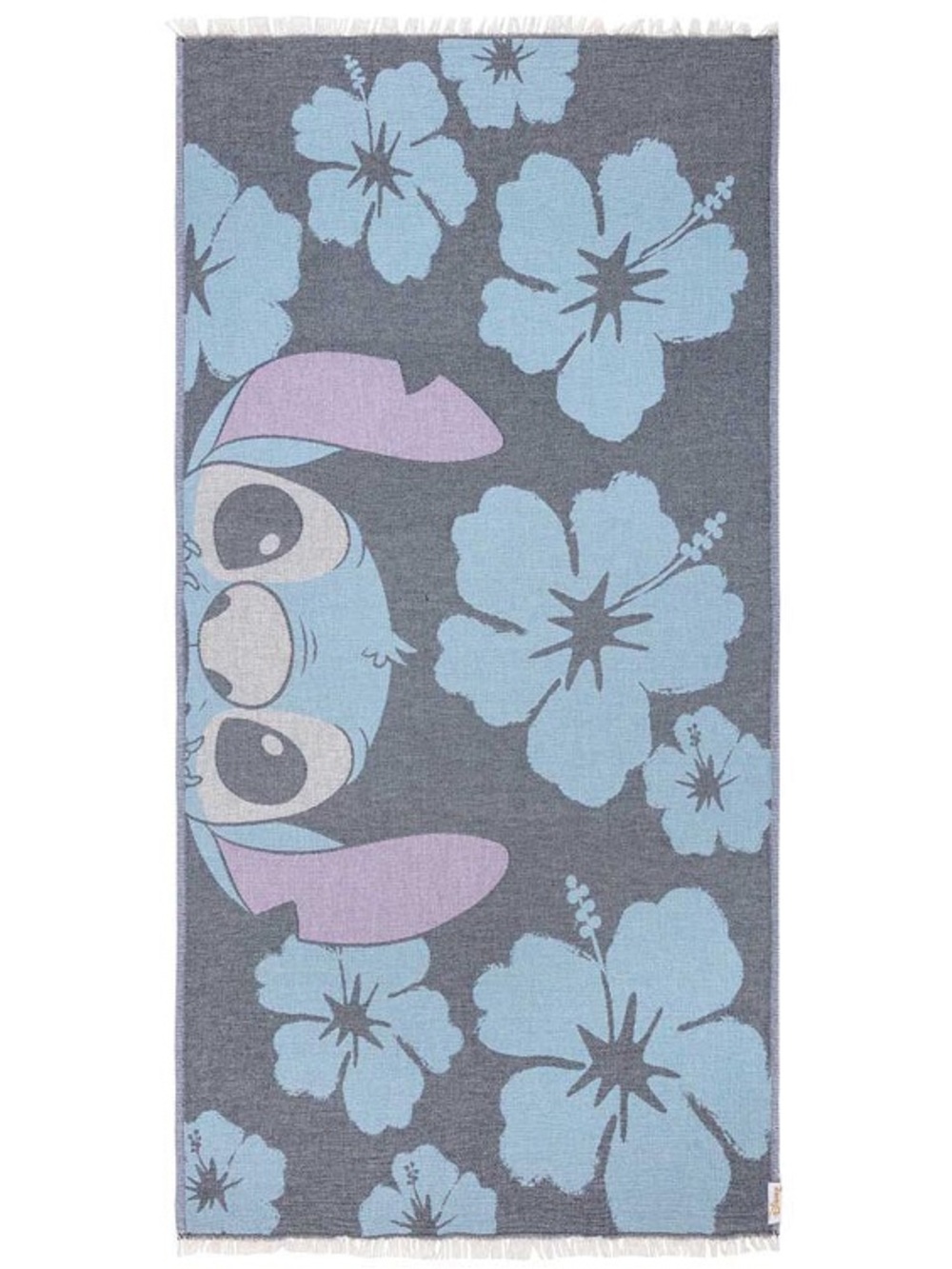 Disney Stitch Beach Blanket Sand Cloud Towel Hibiscus Turkish Cotton Blue Purple